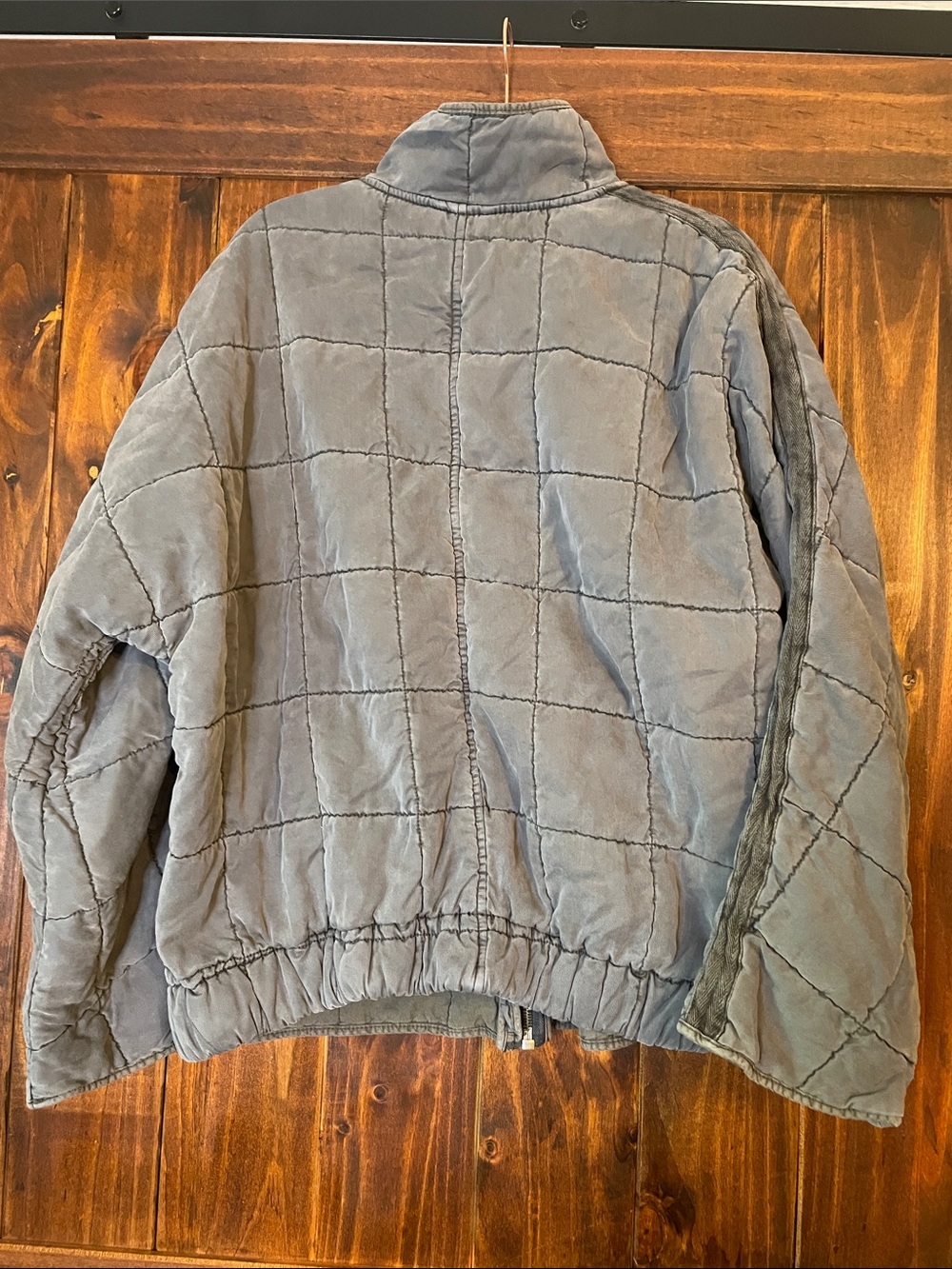 Free People charcoal gray Dolman quilted jacket SzL - Picture 5 of 8